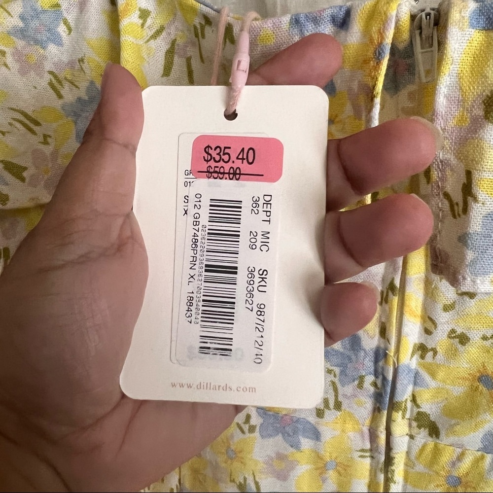 GB Halter Ruffle Floral Pattern Dress Size XL NWT - Picture 10 of 10